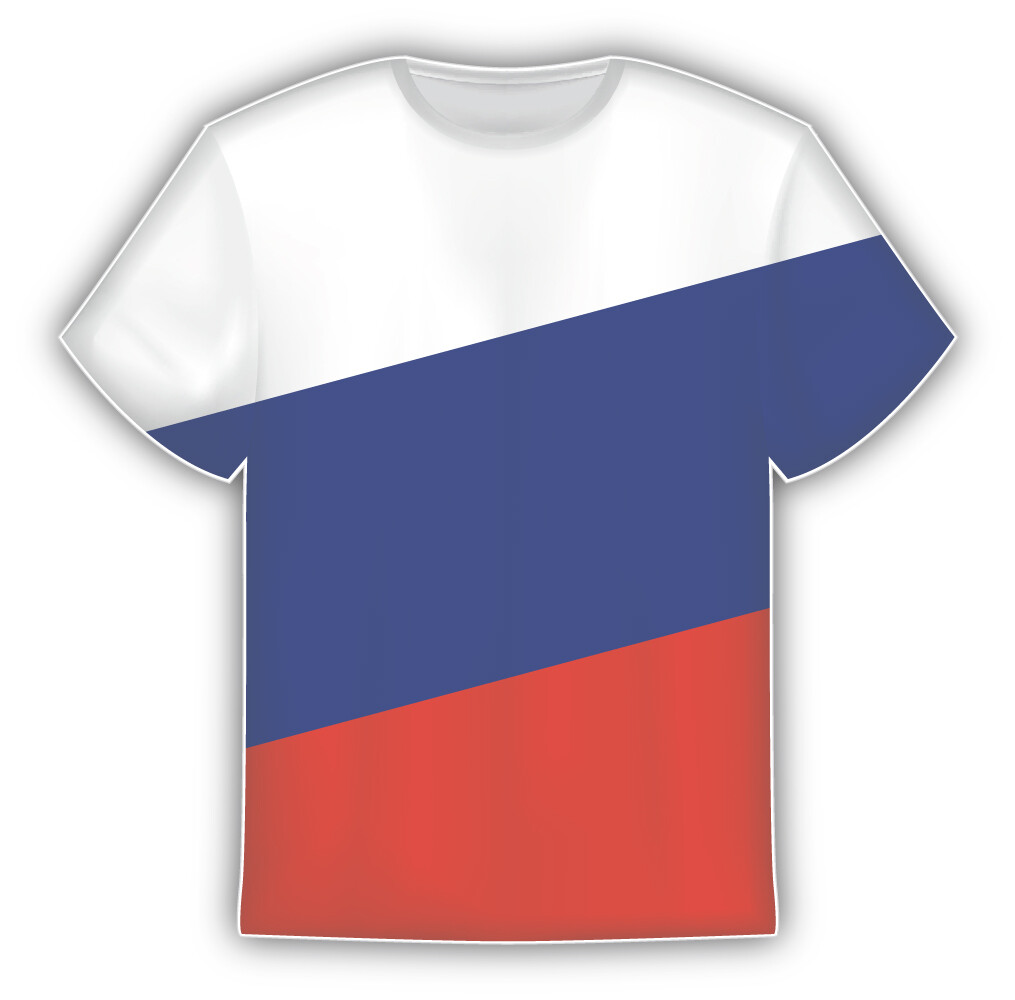 Russia Flag Sticker In The Form Of T Shirt Vinyl Sticker Decal