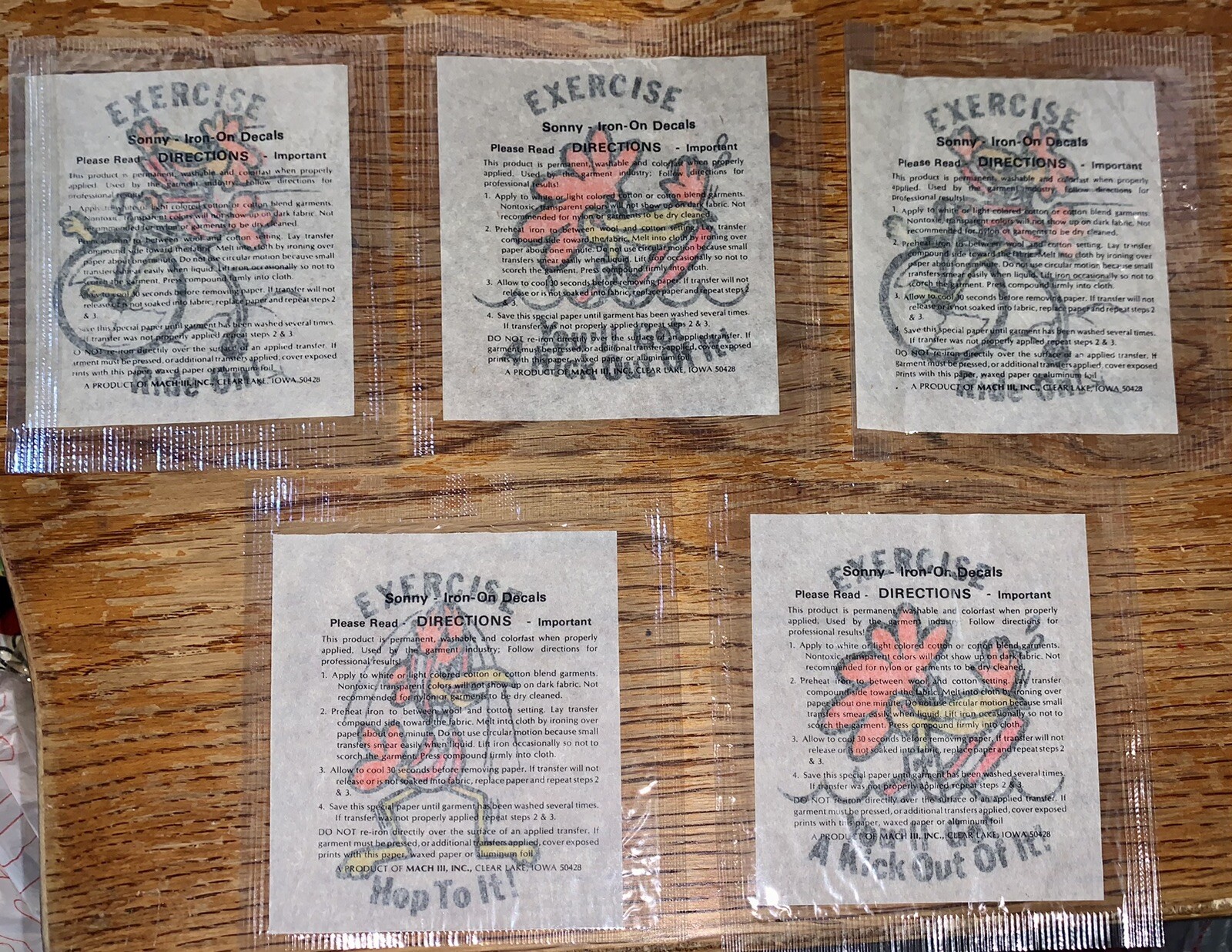 1973 Cocoa Puffs Sonny the Cucckoo Bird Iron-On Decal Transfers Set of 5! ~ NEW