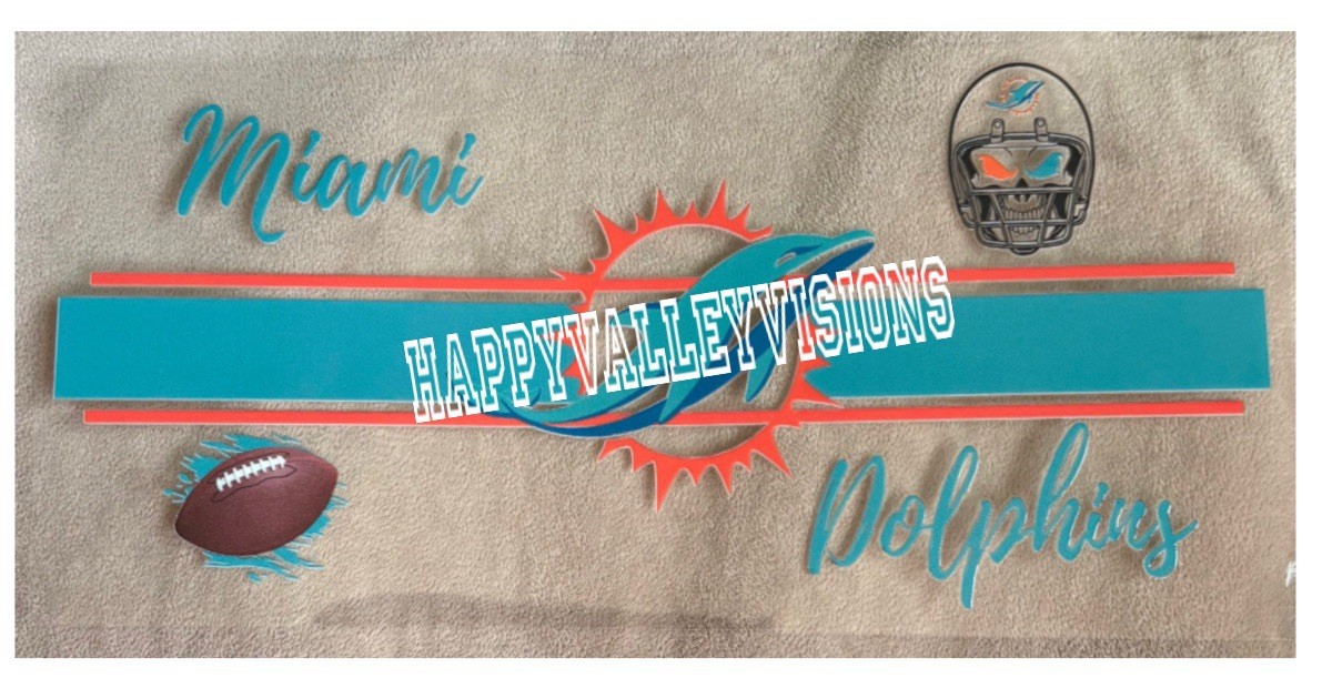 MIAMI Football Team UV DTF Transfer Sticker Cup Wrap DIY Glasses Bottles Cups