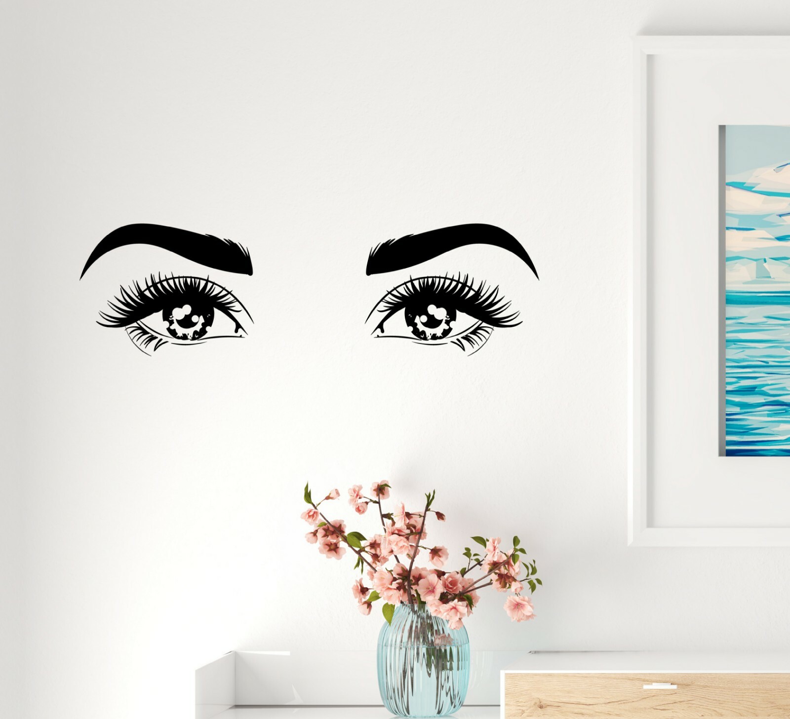 Wall Decal Woman Beauty Salon Eyes Girl Face Interior Vinyl Decor Black gz566