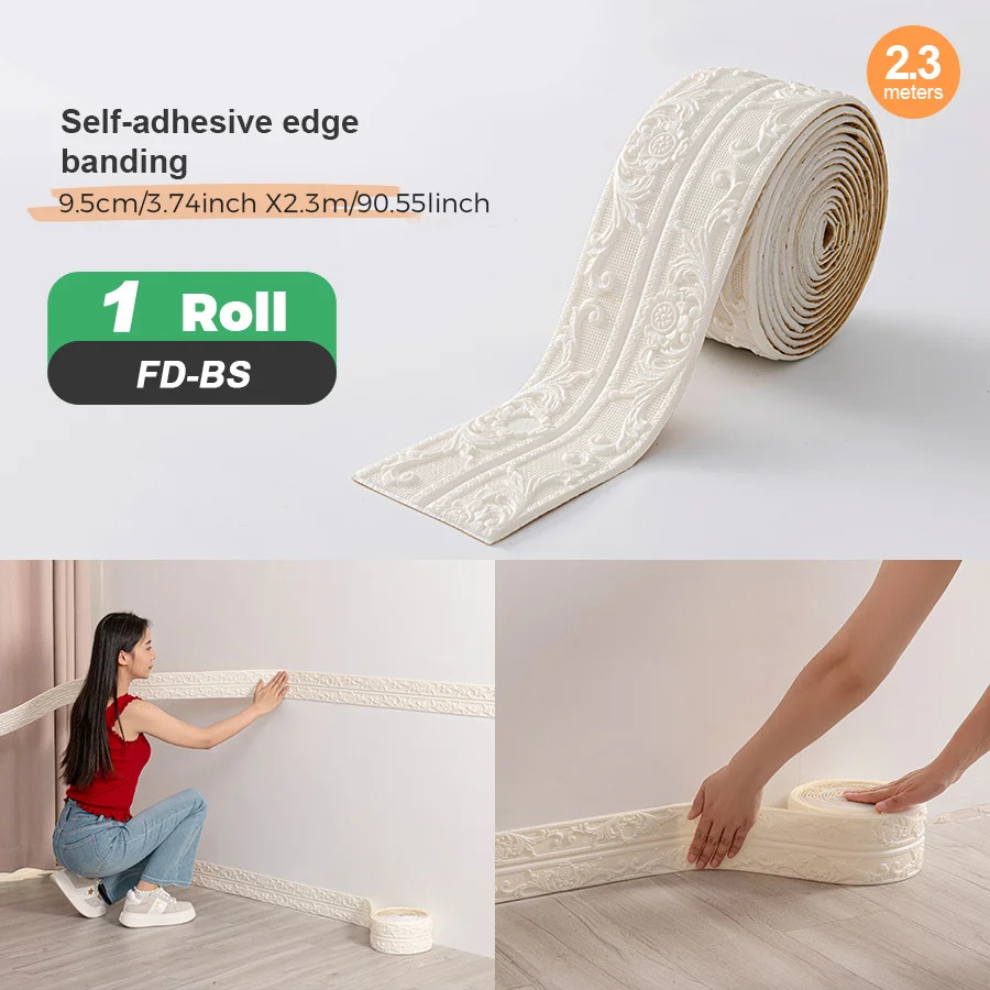 8mm Thickened Self-Adhesive Foam Corner Trim Ready Peel Stick Decal for Ceiling