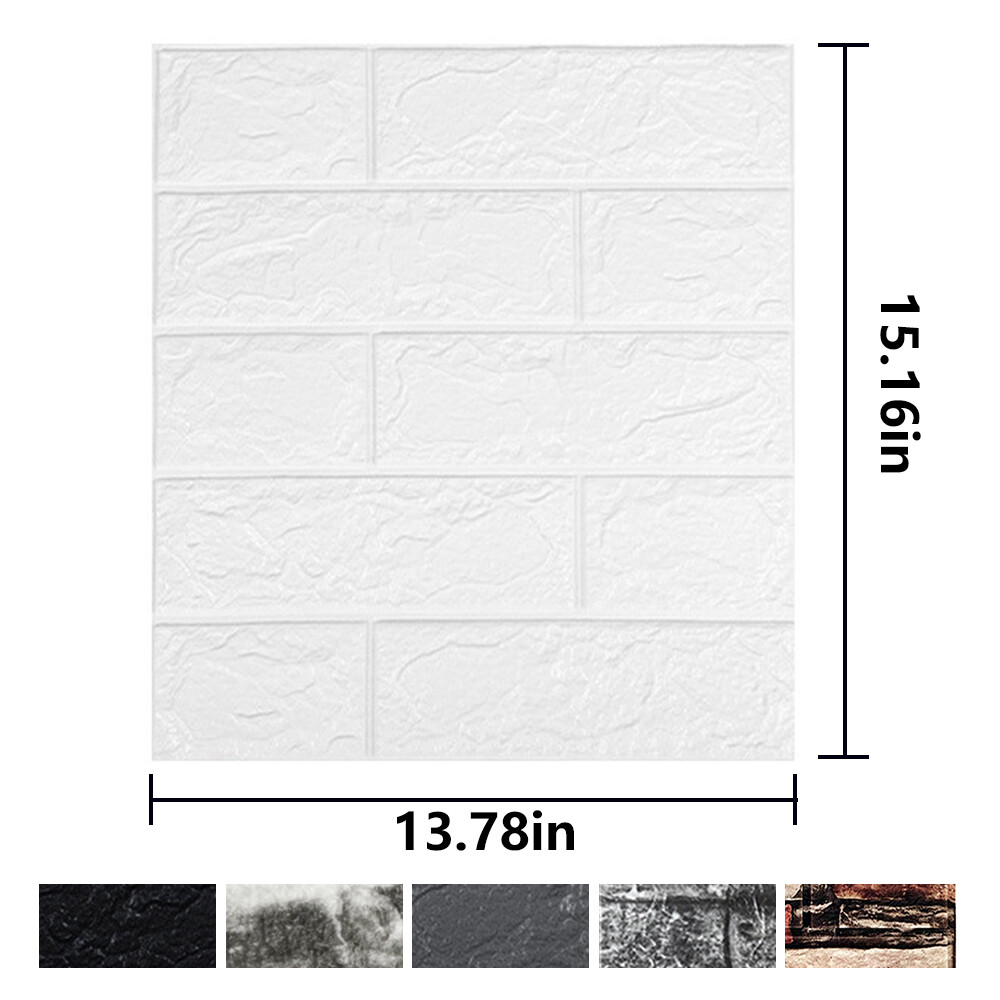 10/20 x 3D Waterproof Tile Brick Wall Sticker Self-adhesive Foam Panel Wallpaper