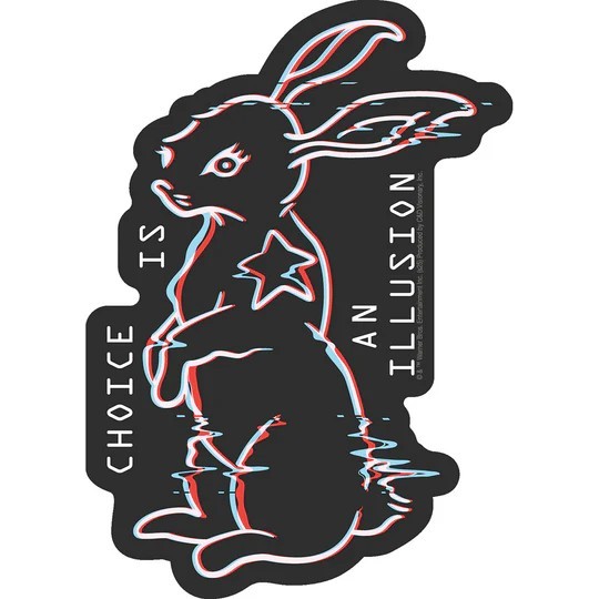 Stickers – C&D Visionary – The Matrix White Rabbit Illusion 4"x5.5" NEW Movie