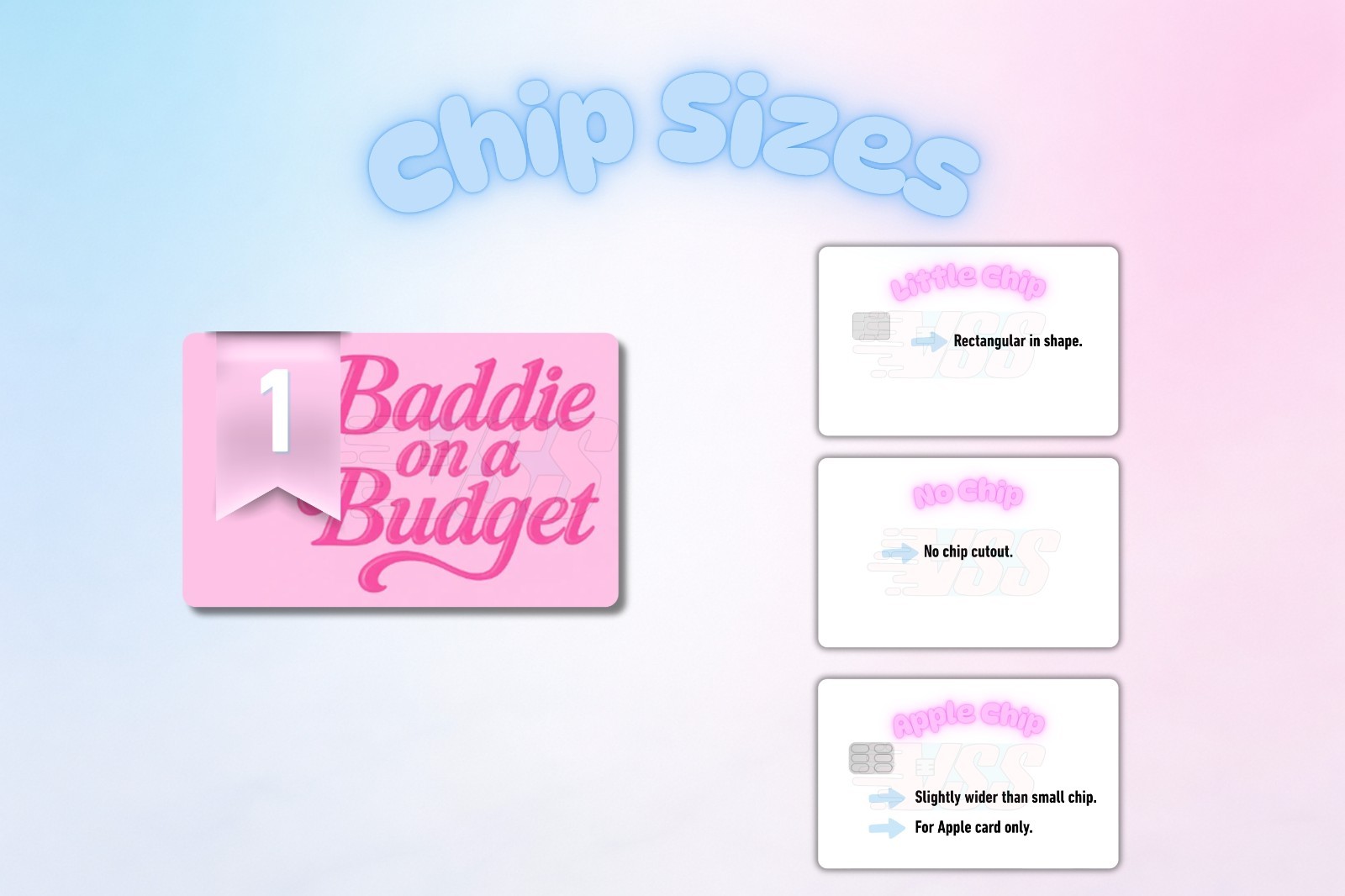 3‑Pack Baddie on a Budget Card Skins –Vinyl Credit & Debit Card Covers | Durable