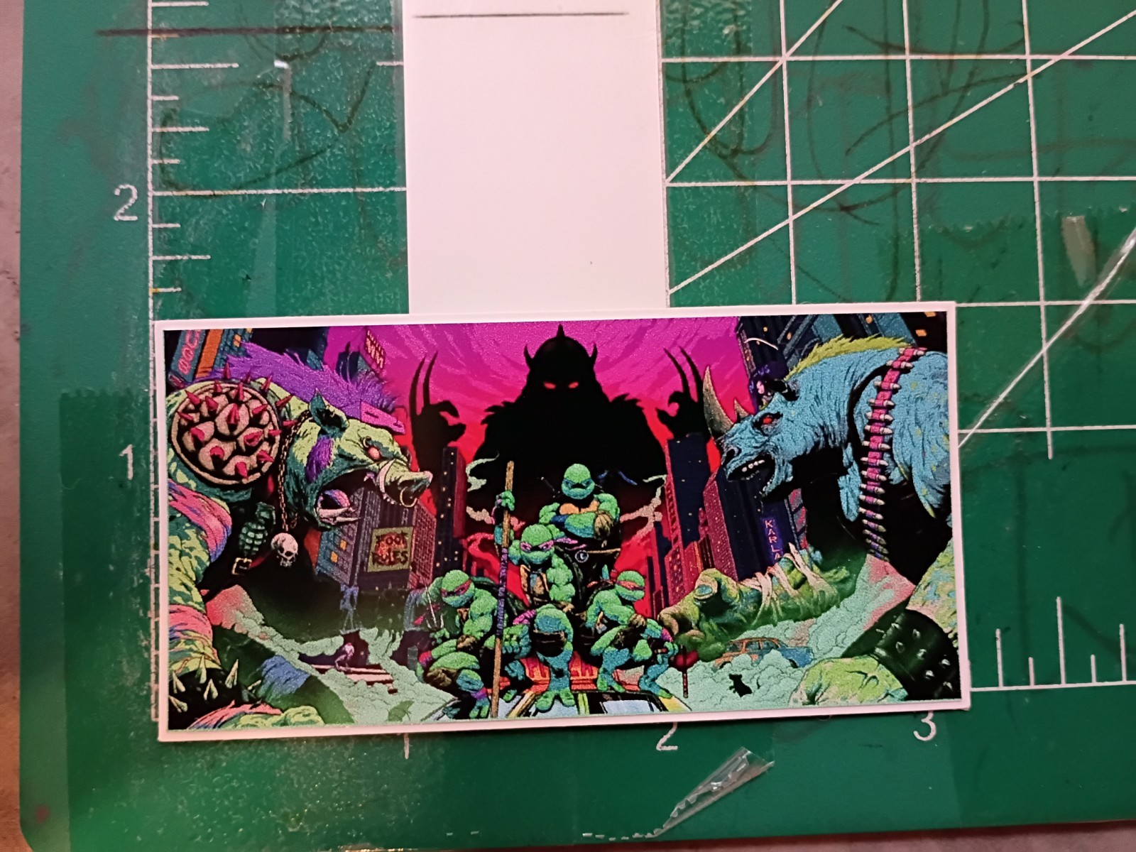 TMNT STICKER X RECTANGLE VYNIL HIGH GLOSS STICKER X 3X2 INCHES STICKER X TMNT X