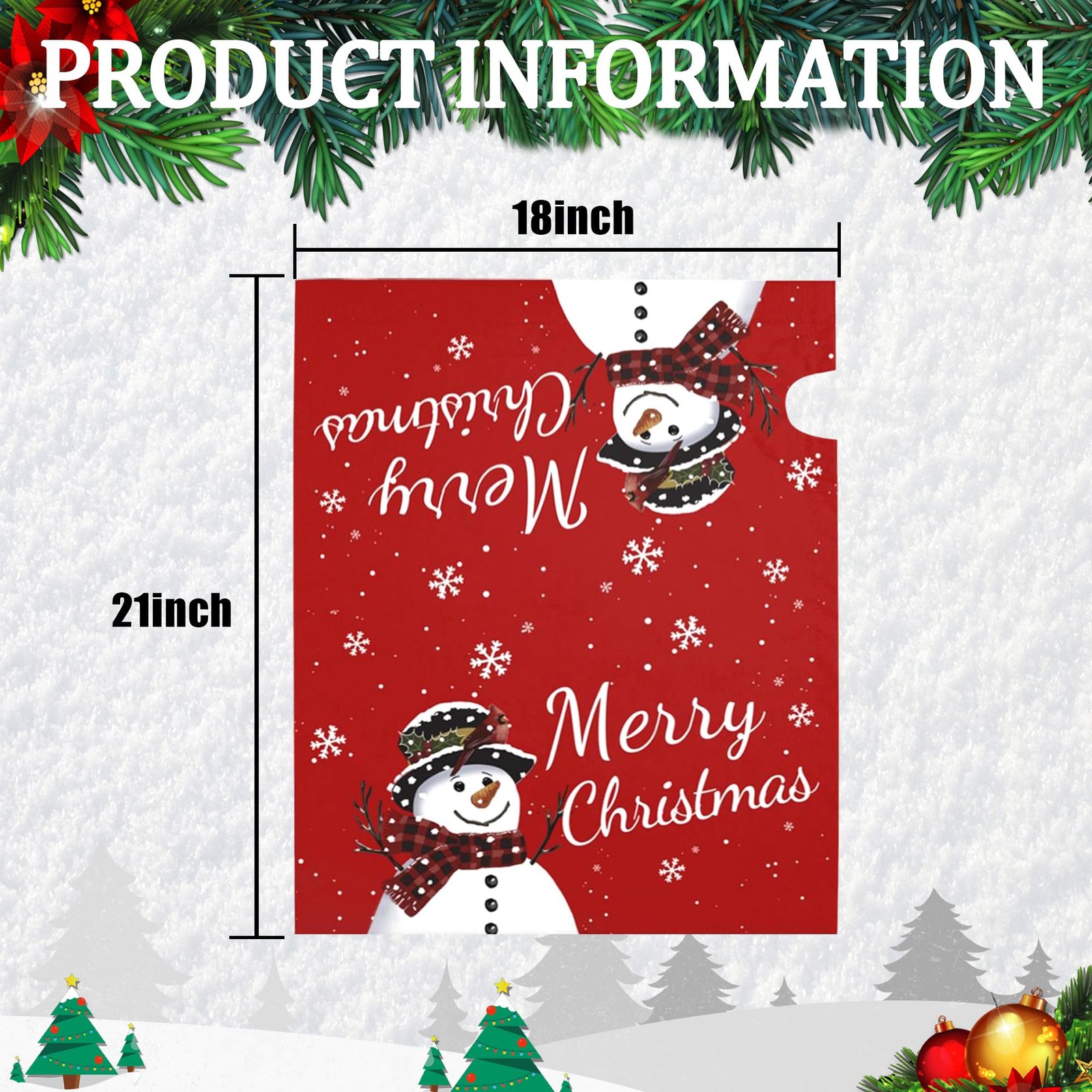 JYKCUL Winter Mailbox Covers Magnetic Standard Size 18 X 21 One Size, Red