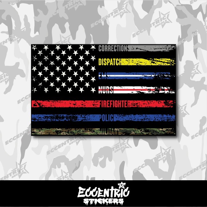 First Responders Support American Flag Vinyl Sticker