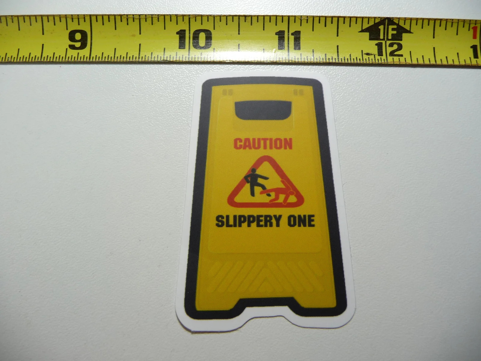 CAUTION DANGER SLIPPERY WET FLOOR SMALL STICKER DECAL FUN LITTLE SIGNS