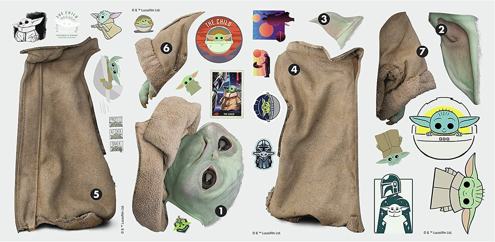 Star Wars: the Mandalorian Grogu Peel and Stick Wall Decals by , RMK4477SCS