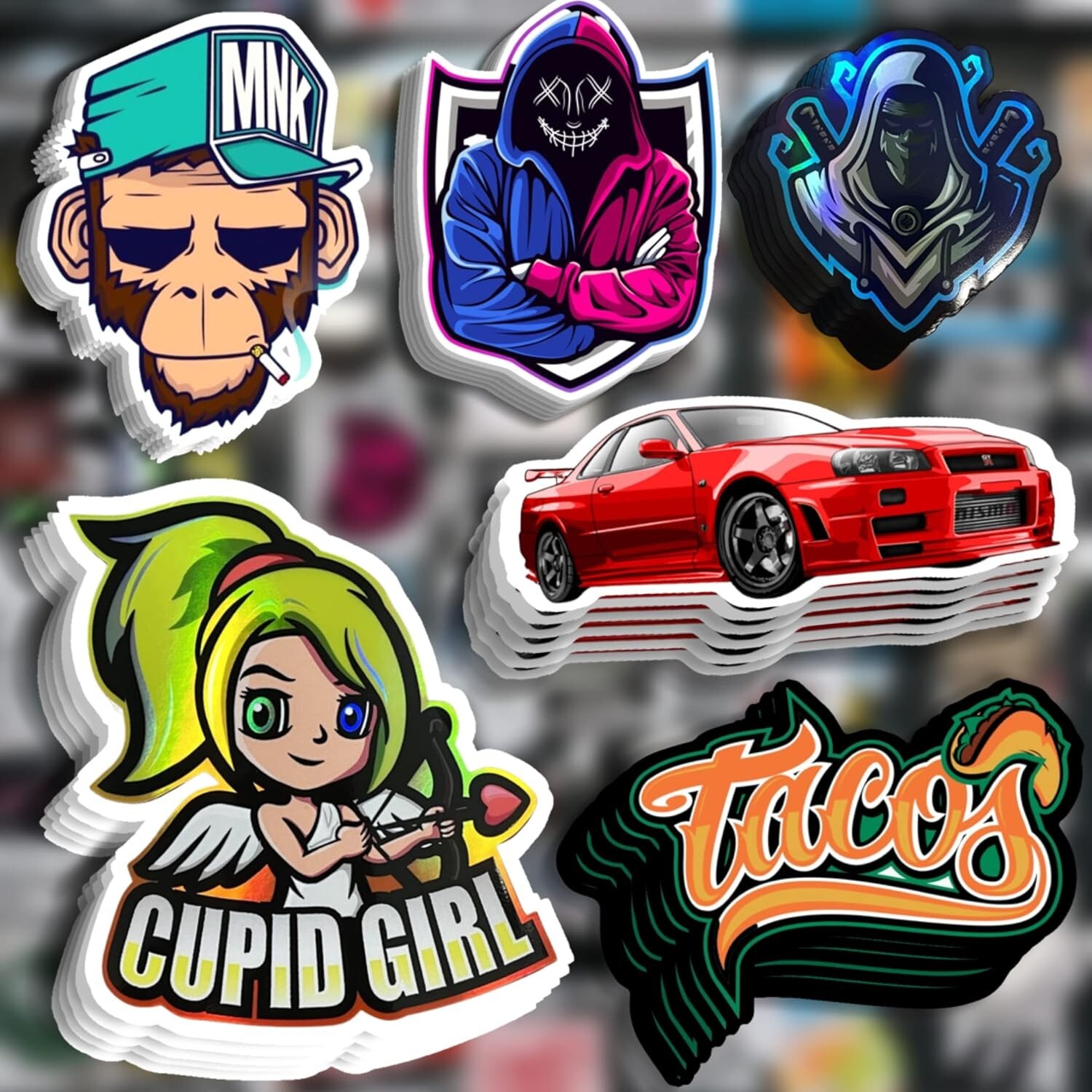 50 stickers logo print stickers waterproof labels custom stickers