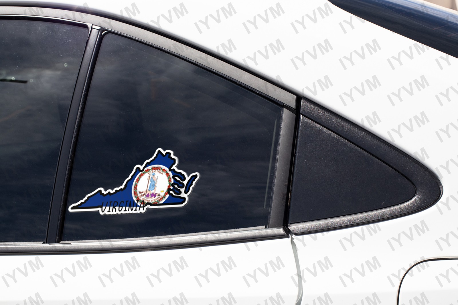 State of Virginia Flag Map Sticker Decal USA Virginia State