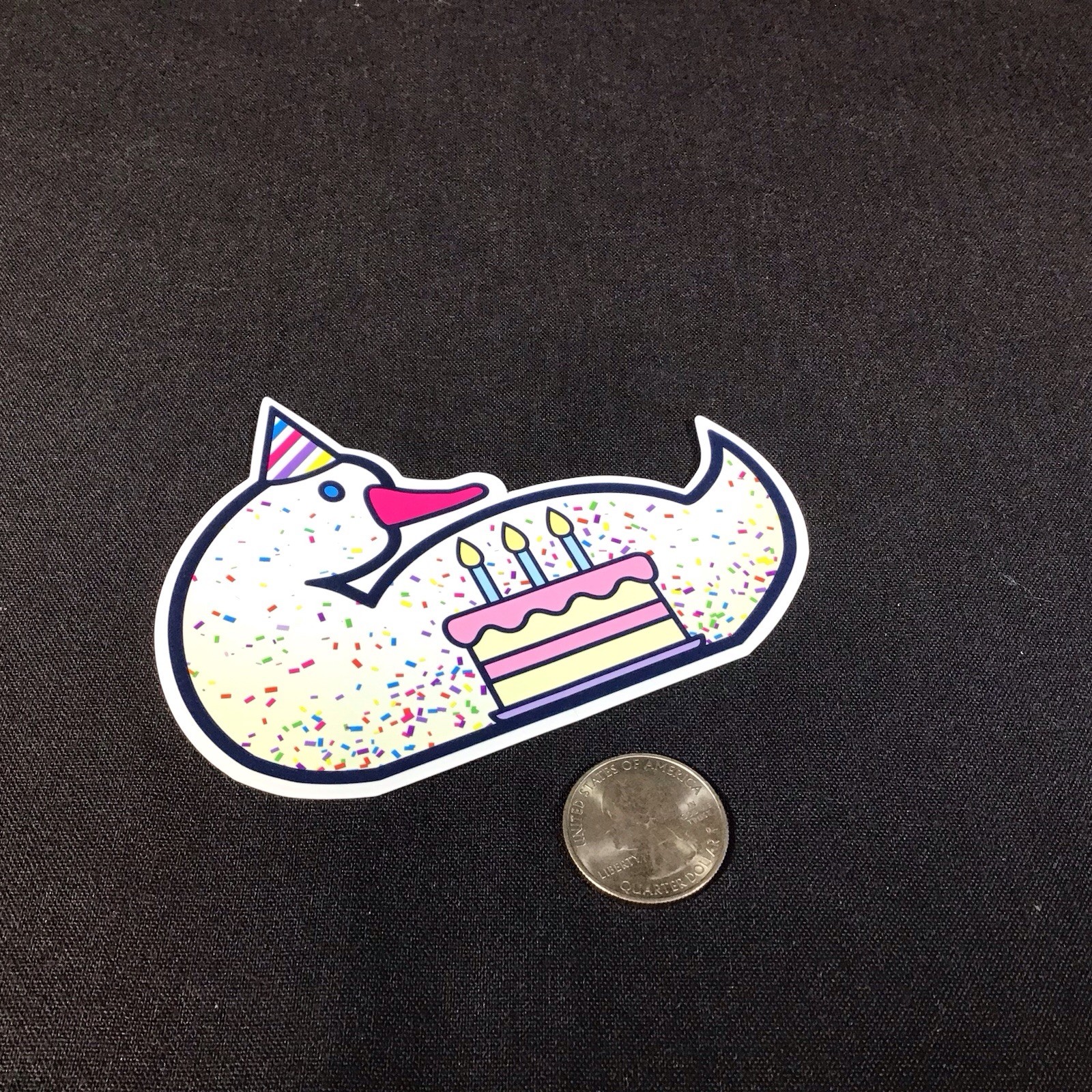 Dooney & Bourke Birthday Cake DB Goose Confitti Sticker 4.25 in New