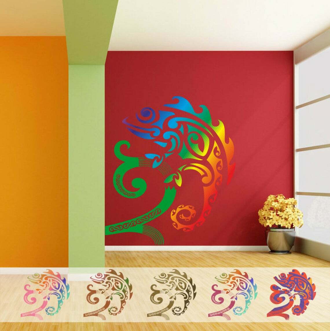 Chameleon Sticker, Vinyl Sticker, Chameleon Wall Decal, Nautical Vinyl Sticker