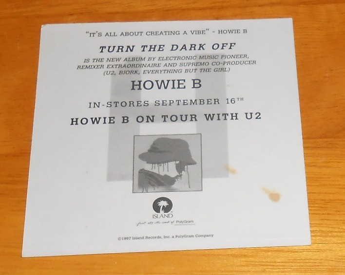 Howie B Turn the Dark Off Sticker Original Promo (square) 4×4