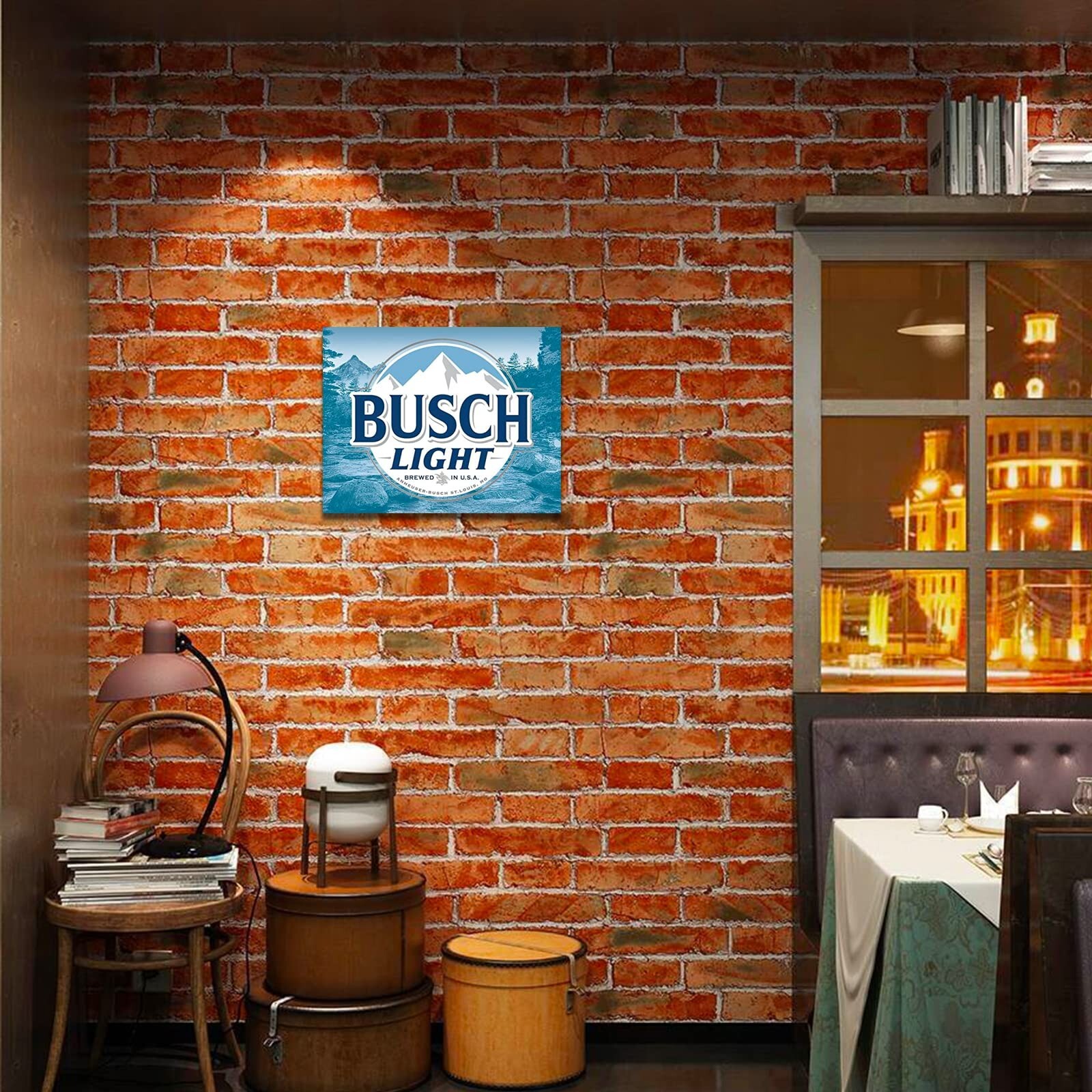 Desperate Enterprises Busch Light Logo Tin Sign – Nostalgic Vintage Metal Wal…