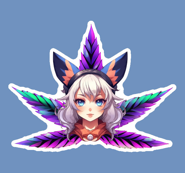 Anime 420 Ganja Cat Sticker Pot Leaf Weatherproof UV Safe Stoner Vinyl Durable