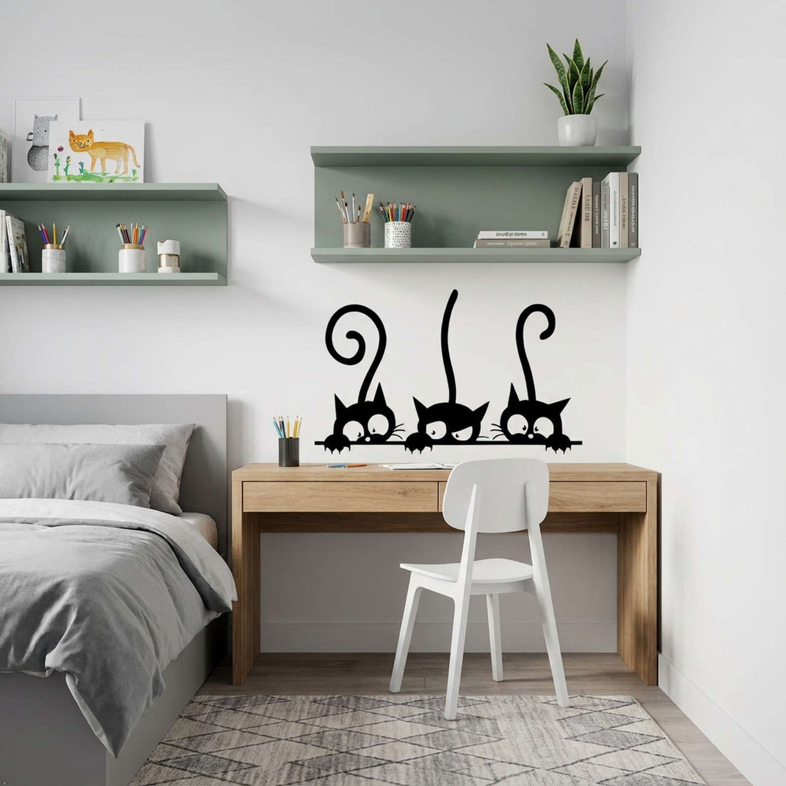 Cat Pattern Home Quote Vinyl Wall Decal Decor Art Sticker Decals PVC Baby