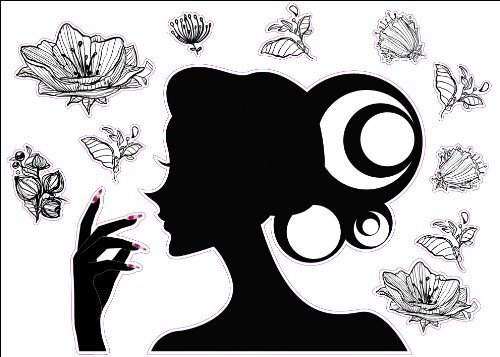 Pre-Cut Reusable Nail Design Artwork Decor Wall Sticker Decal 15"W X 23"H