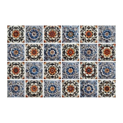 Peel and Stick Tile Decals 6×6 – Waterproof Floral Backsplash for Kitchen & Bath