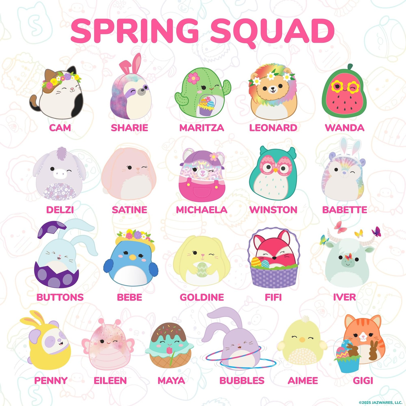 Original Squishmallows Puffy Stickers, 33 Stationery Spring Multi