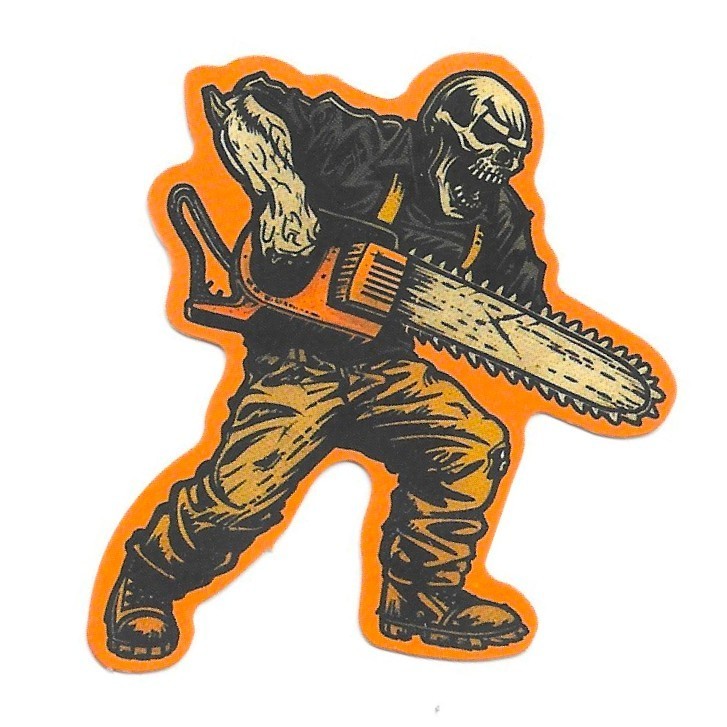 Chainsaw Skeleton Ghoul Halloween Vinyl Sticker Die Cut Horror Decal Scrapbook