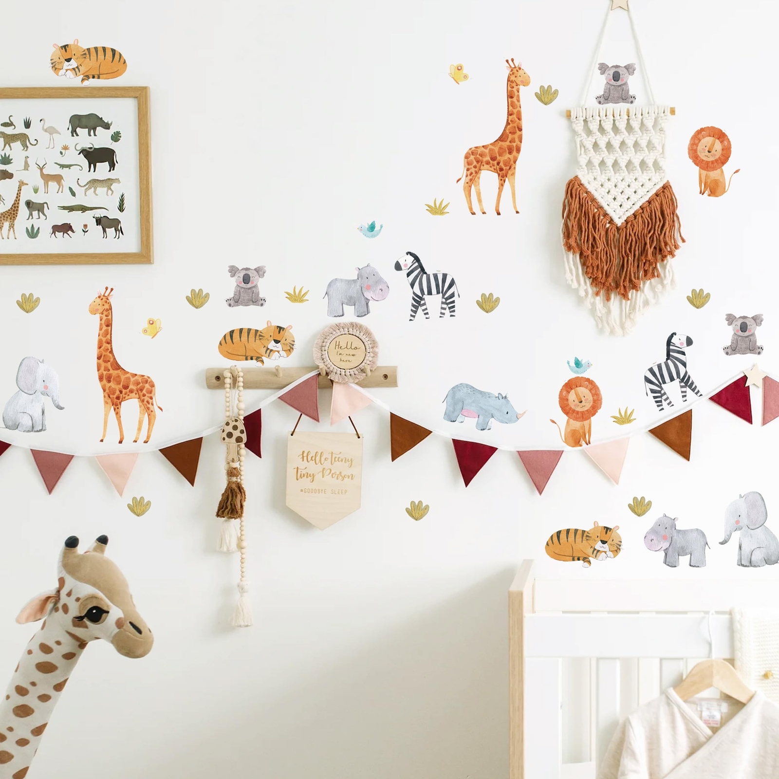 Animals Wall Decals for Kids, Jungle Removable Wall Stickers Toddler Boy Girl…