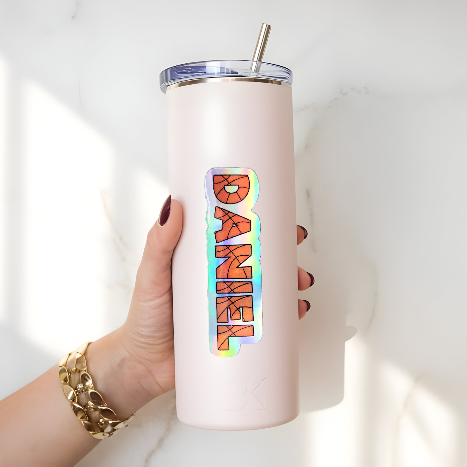 Custom Basketball Name Sticker Holographic or Vinyl | Personalized Sports Decal