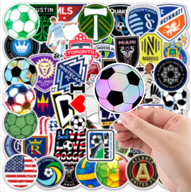 50 Pcs Stickers Soccer MLS Teams LOGO Fridge Skateboard Laptop Phone Car Vinyl