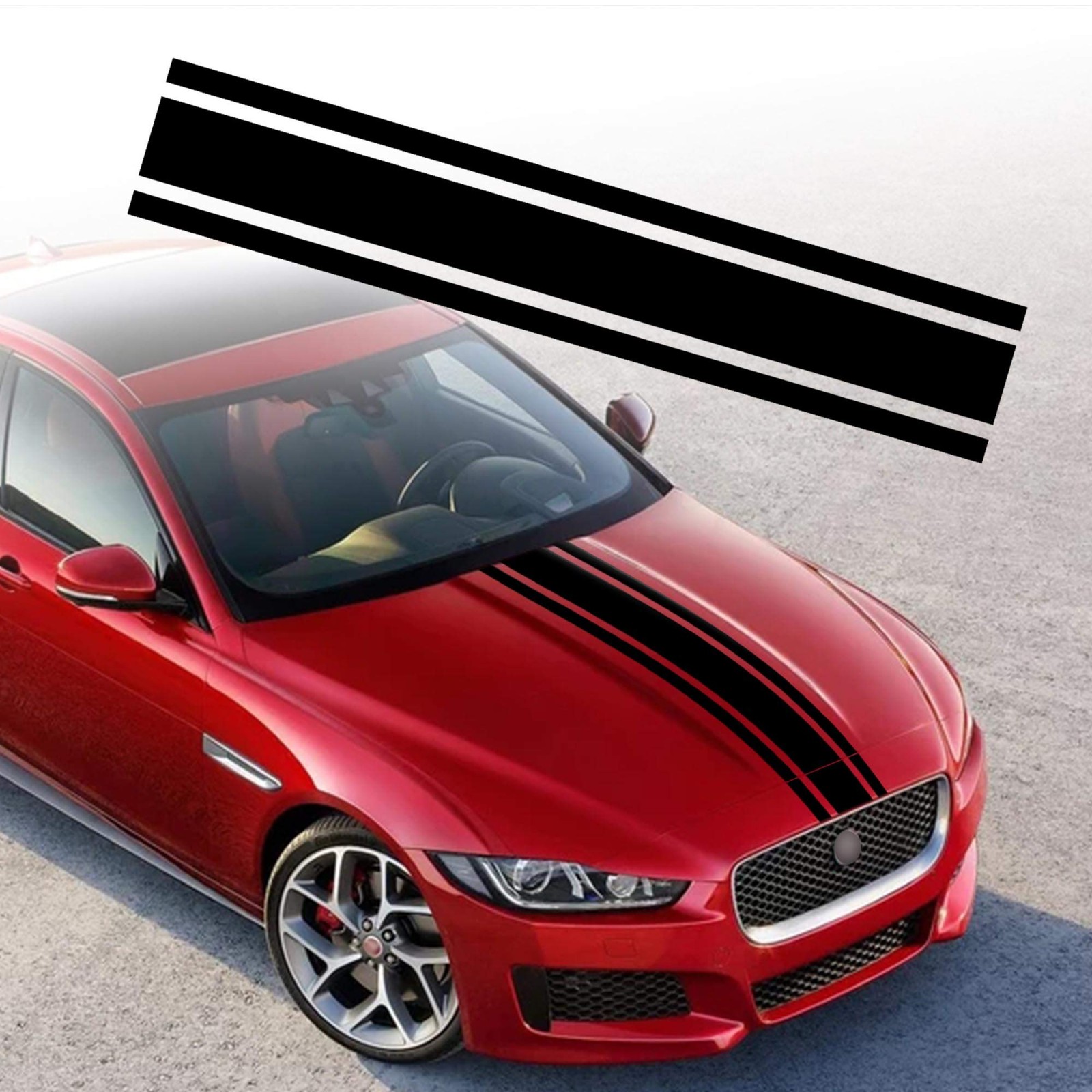 49"x 8.7" Car Hood Stripe Sticker Auto Racing Body Side Stripe Decal Skirt Ro…