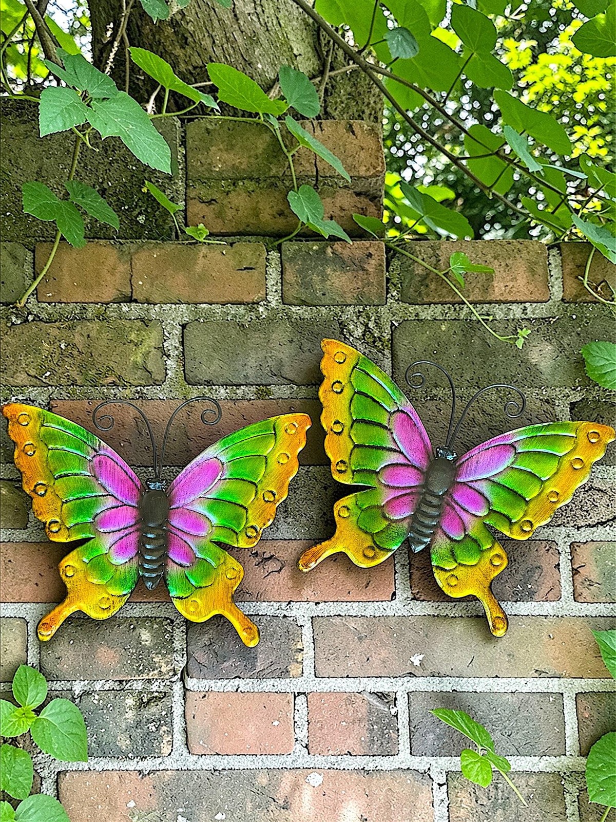 STC World Metal Butterfly Wall Art Outdoor Garden Decor Large Multicolor Wall…