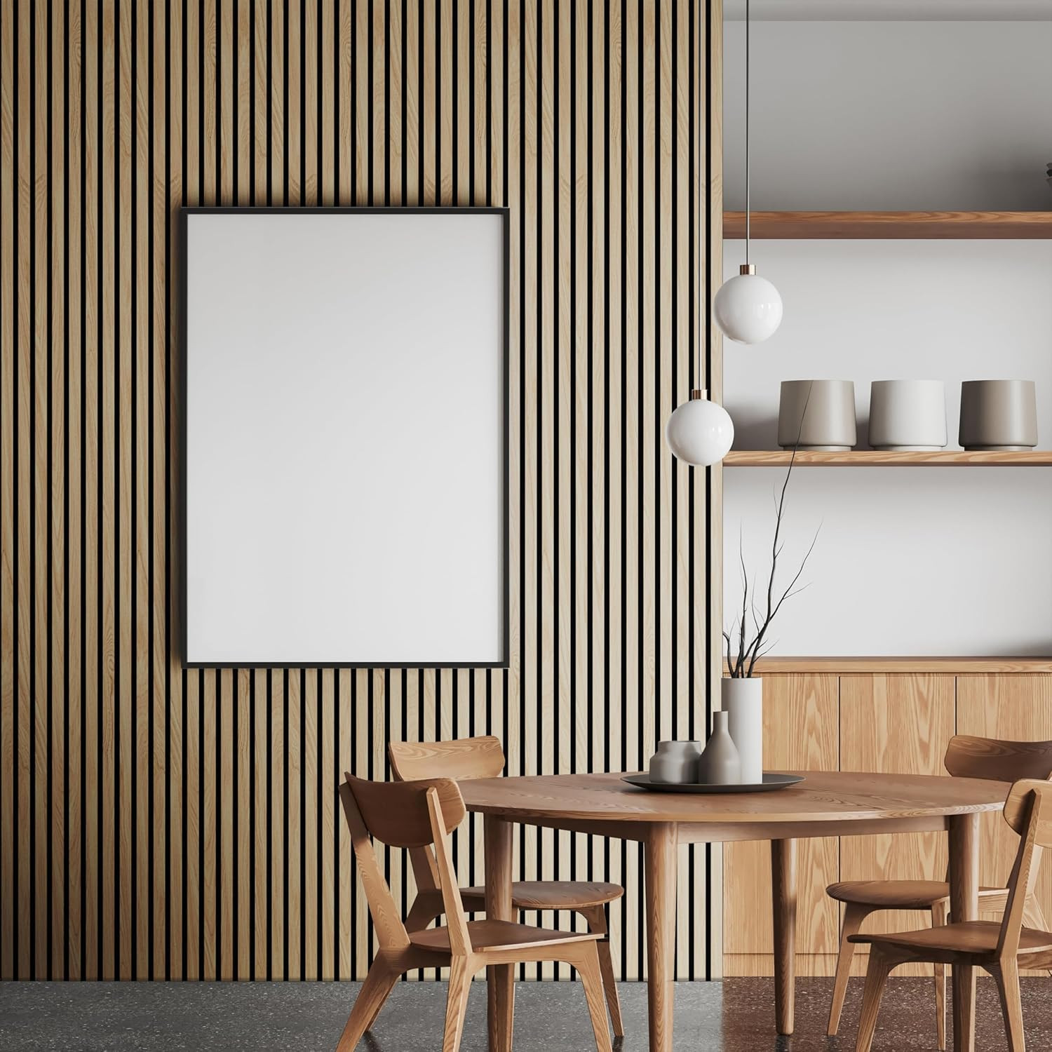 Acoustic Wood Wall Panels – 2-Pack Soundproof Slat Wall Decor