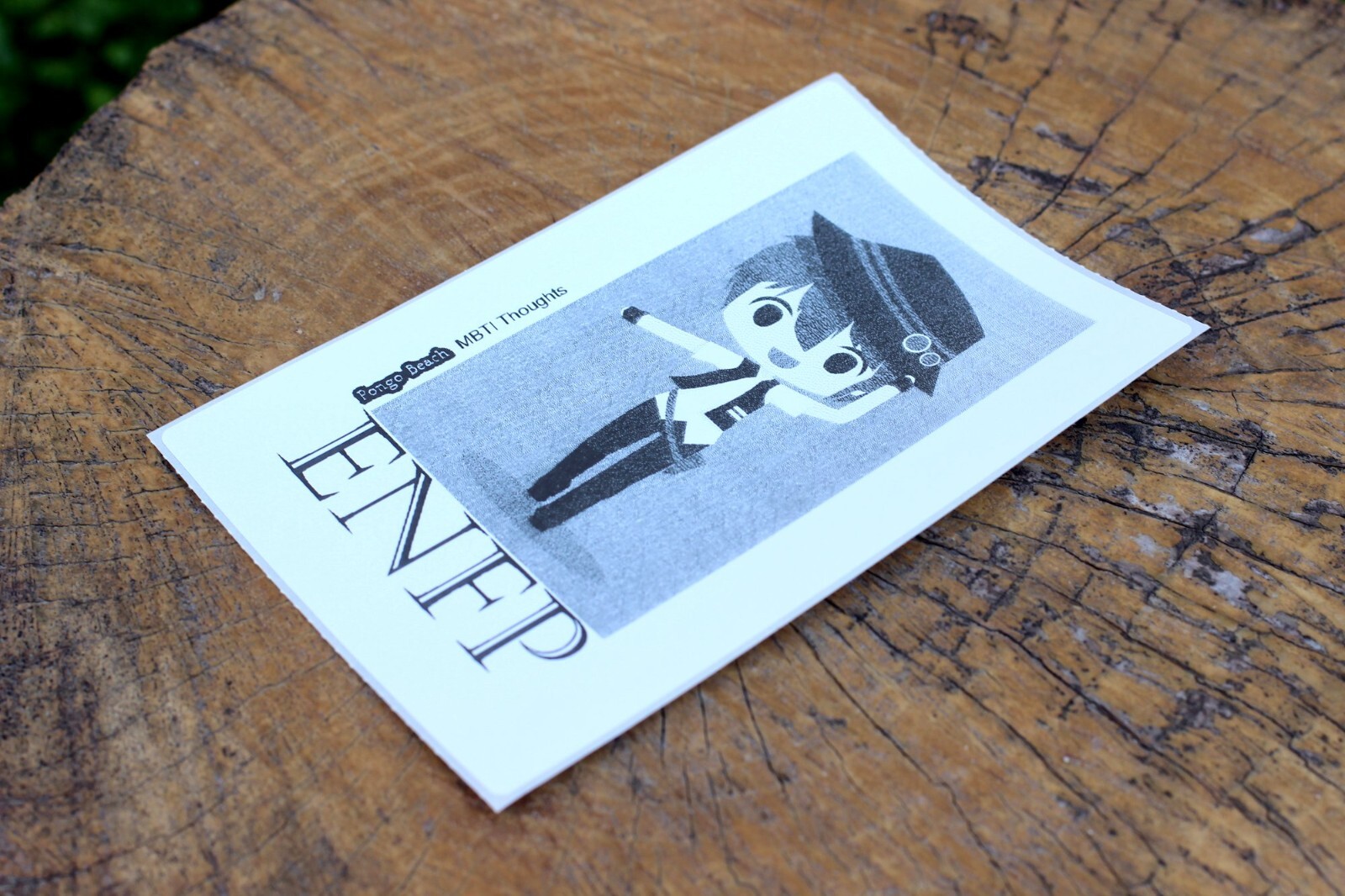 ENFP Boy B/W 4"x6" Thermal Sticker – Kawaii Anime Chibi – MBTI – Pongo Beach