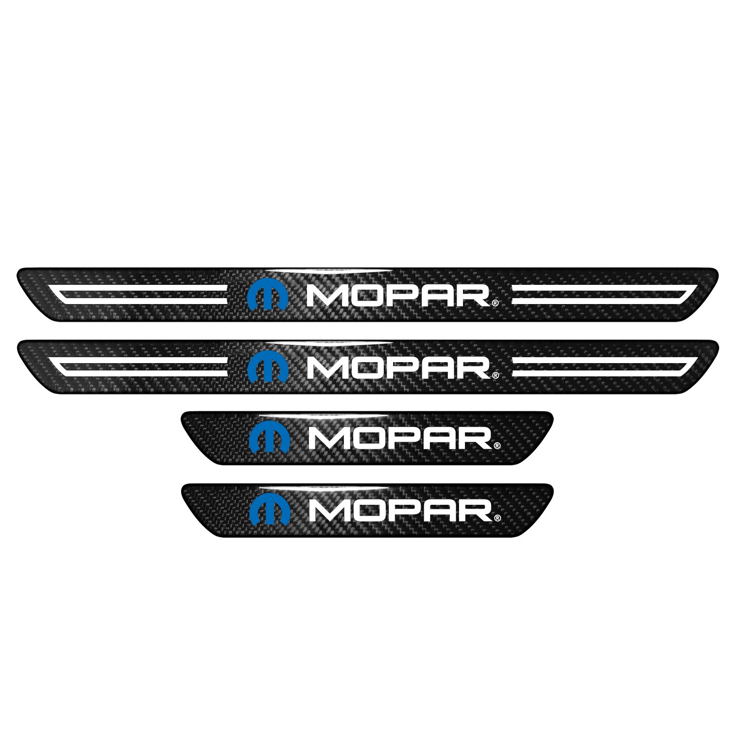 Mopar Black Carbon Fiber Universal Door Sill Protector Kick Plates