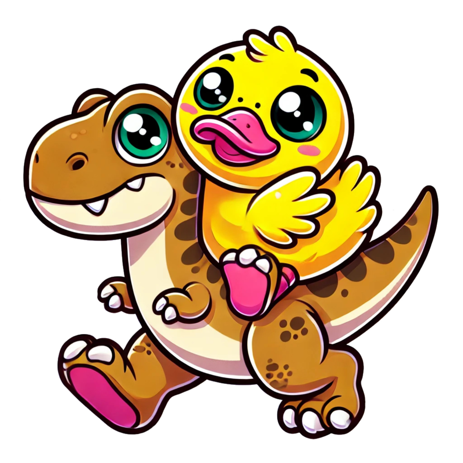 Cute Rubber Ducky Riding T Rex Dinosaur Vinyl Sticker Decal
