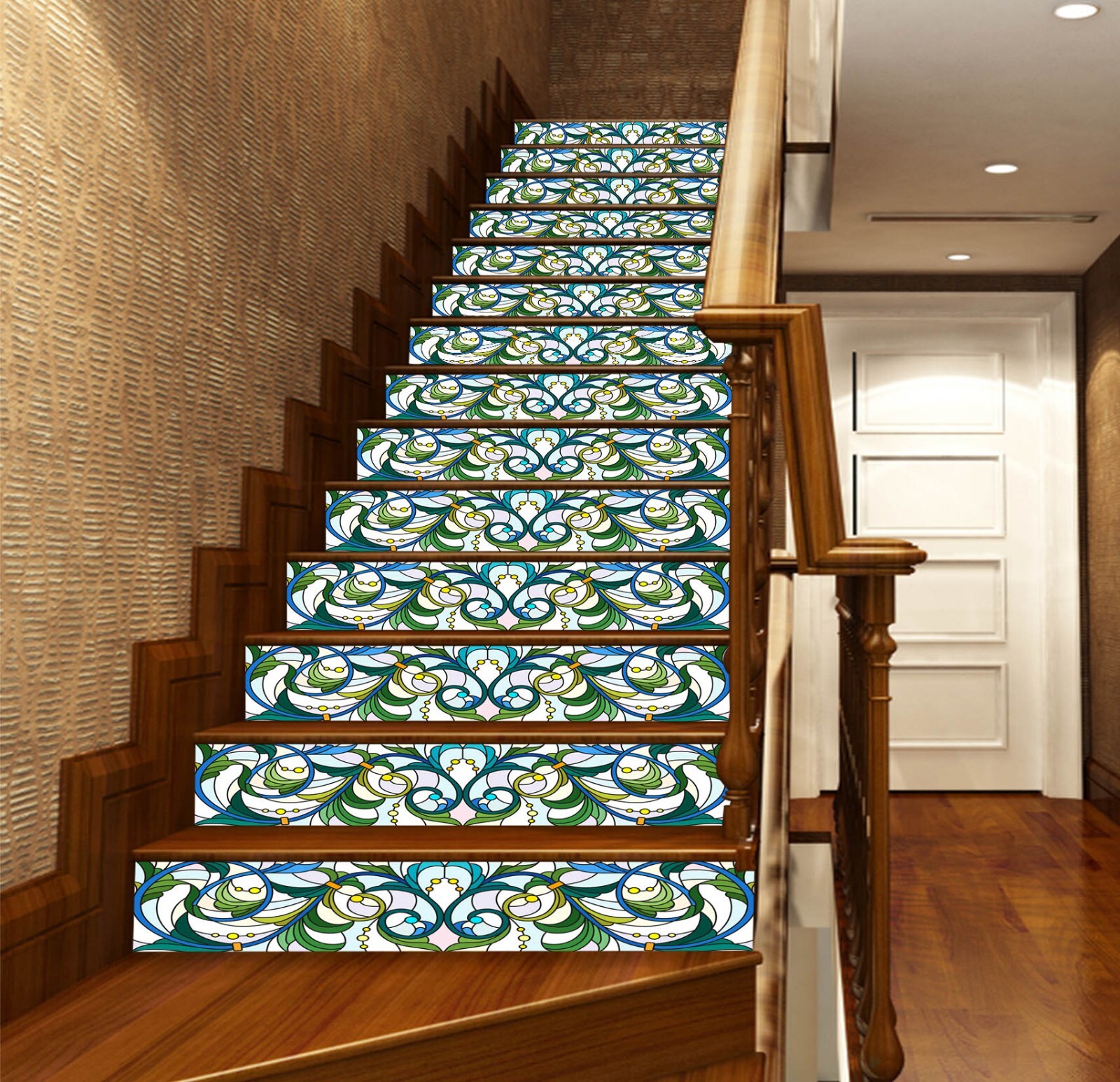 3D Green Totem AZ482 Stair Risers Decoration Mural Vinyl Wallpaper Kay