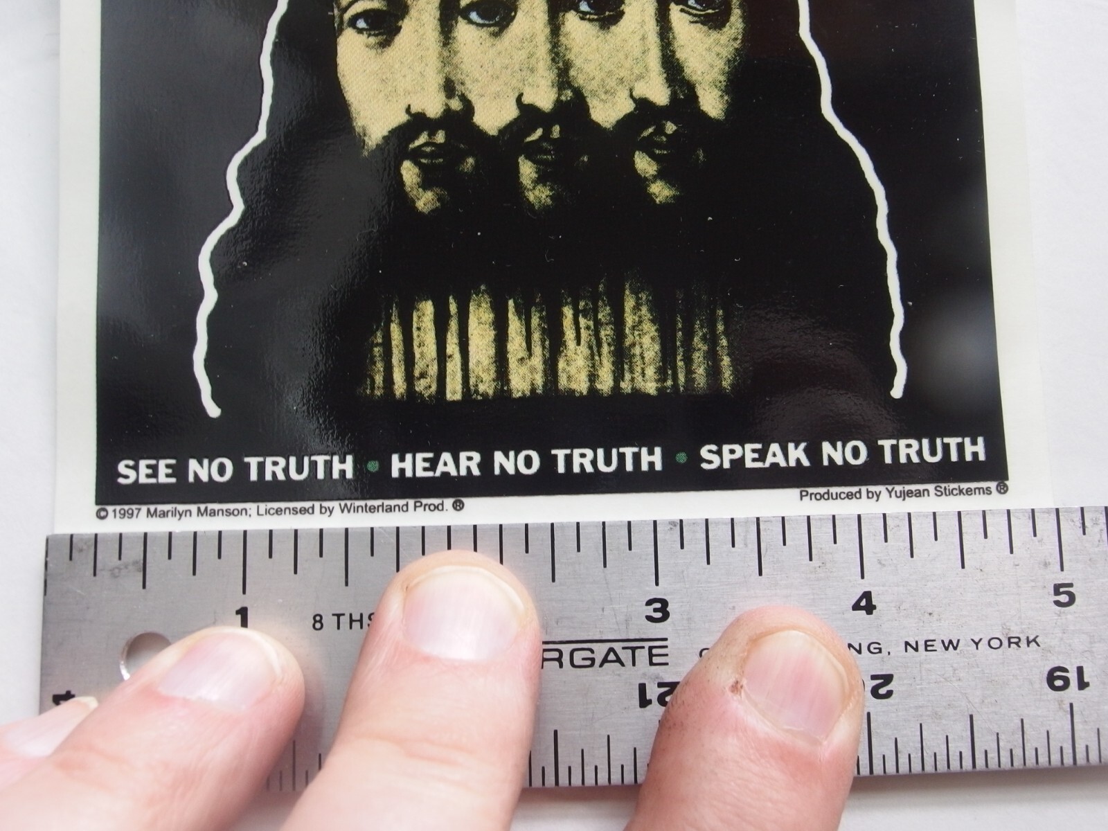 Vintage 1997 Marilyn Manson See No Truth Sticker Yujean Stickems Rare Goth Rock