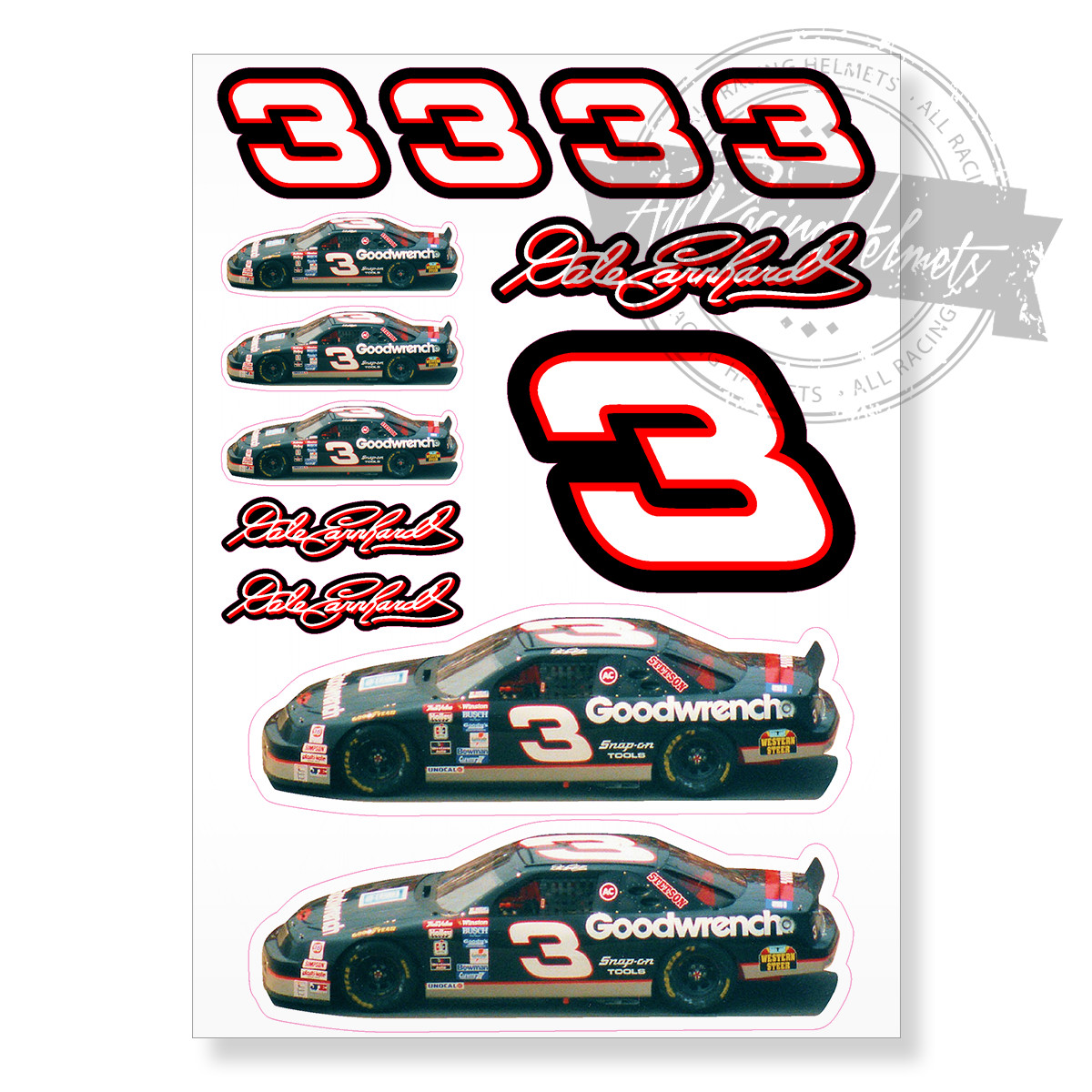 Dale Earnhardt #3 Chevrolet Nascar A4 Printed Vinyl Decal Sticker High Quality