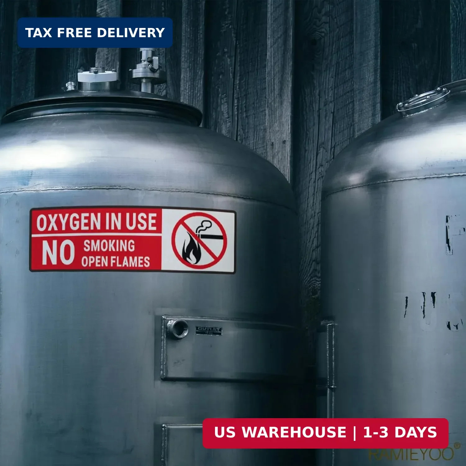 Oxygen in Use Decal, 5Pack No Smoking No Open Flames Area Stickers – Adhesive Vi