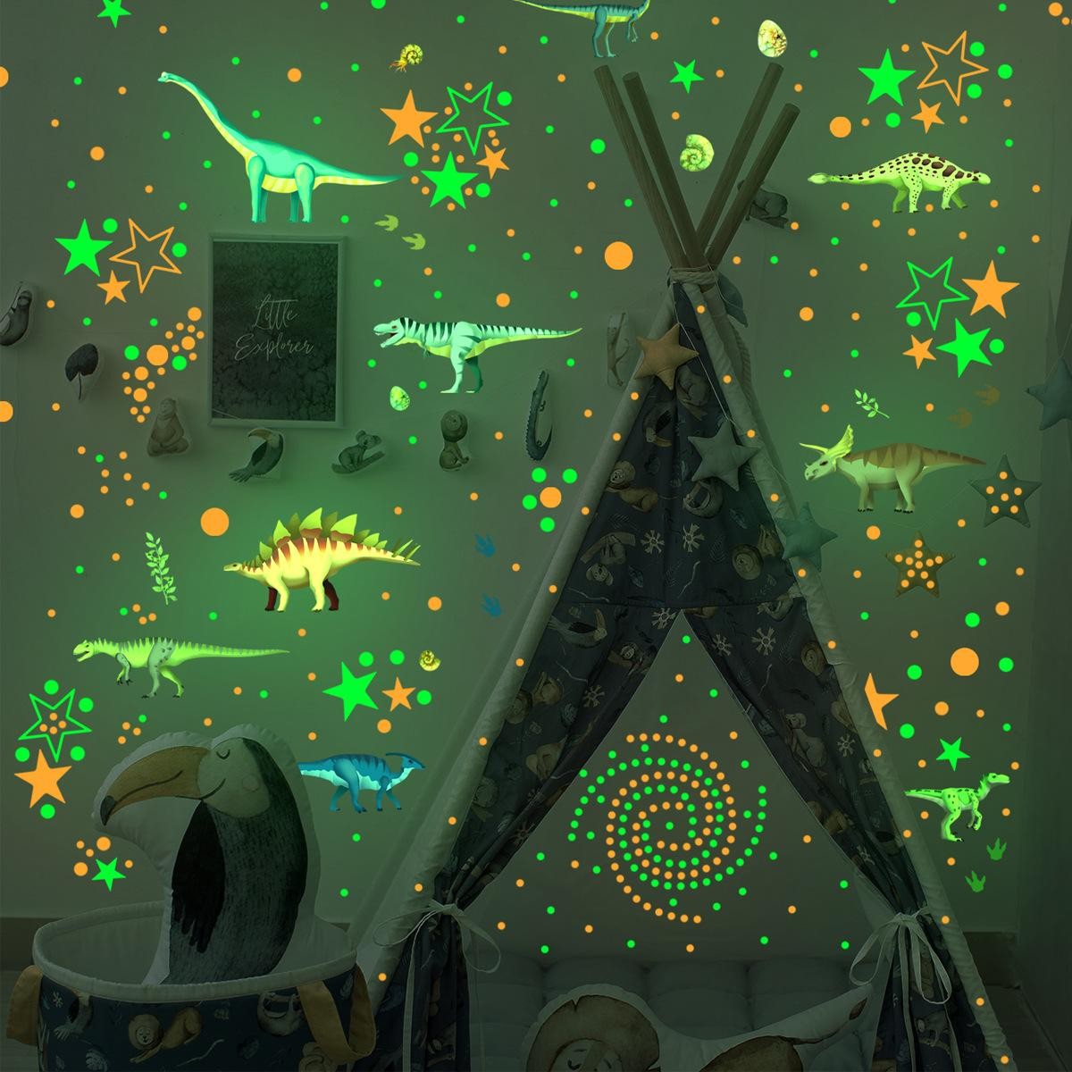 Glow-in-dark Dino Wall Decals – Removable, Luminous, Fun & Easy to Apply