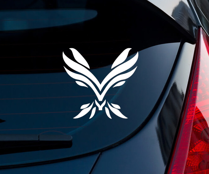Conclave Teshin Warframe Matte White Indoor/Outdoor Vinyl Decal 3"x2.8"
