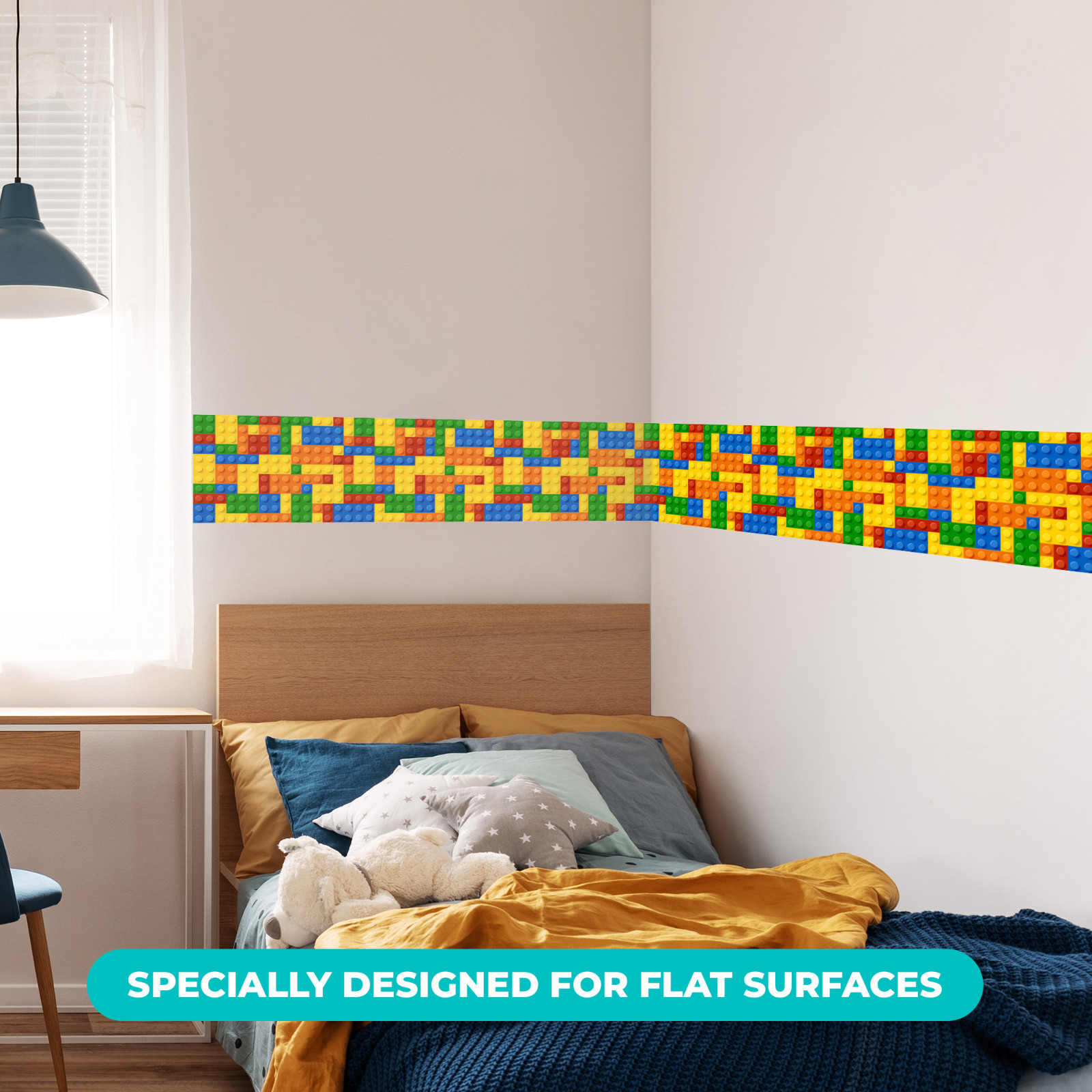 Playroom Blocks Legos Theme Wallpaper Mural Interior. Wall Decal for Decoration