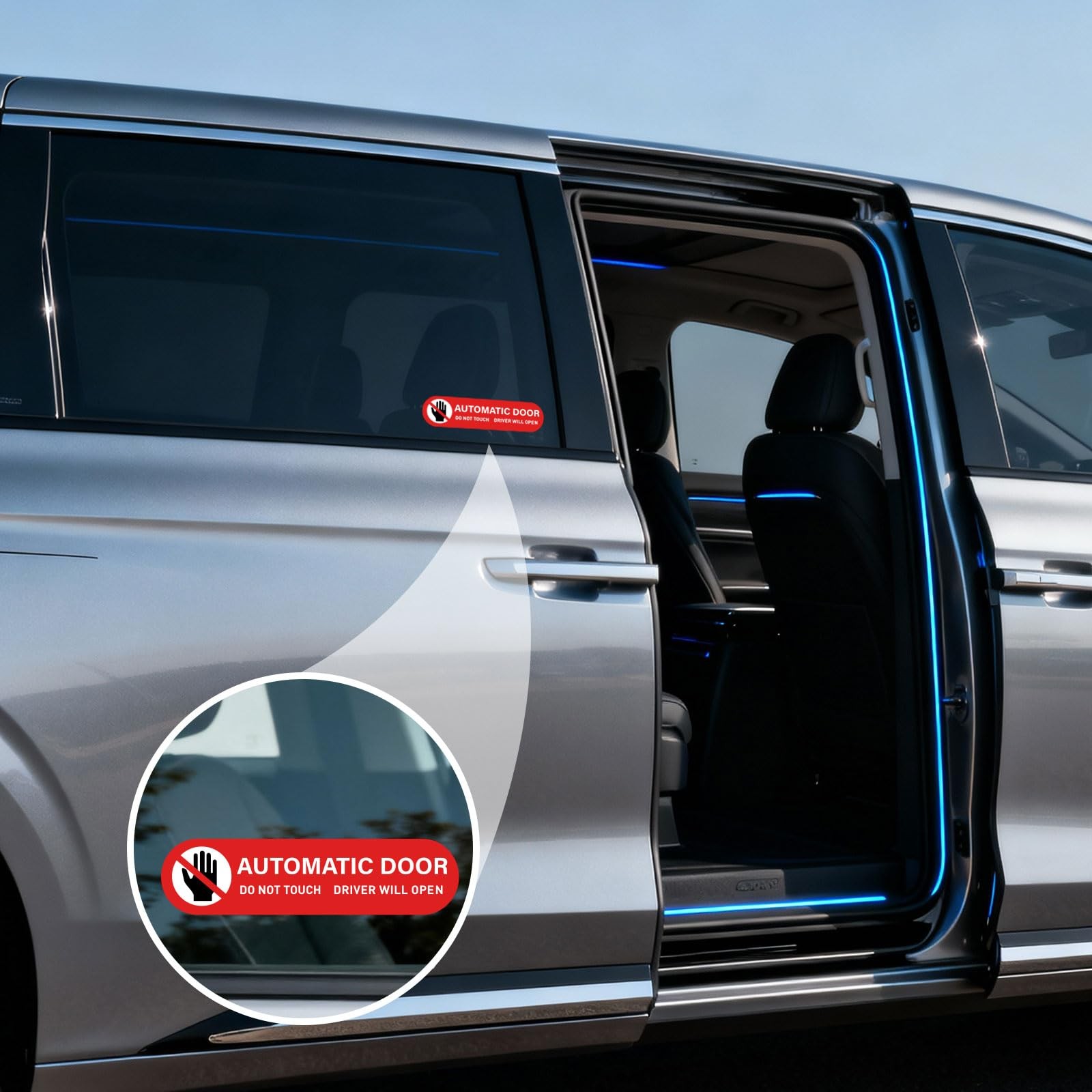 12PCS Automatic Door Car Stickers, Alert Decal for Automatic Sliding Doors,