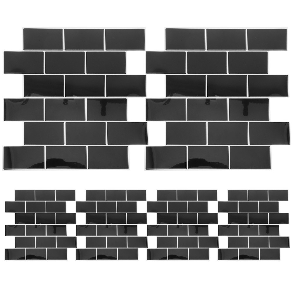6 Pcs Peel and Stick Tiles Bathroom Backsplash Grout Line Wall Decals