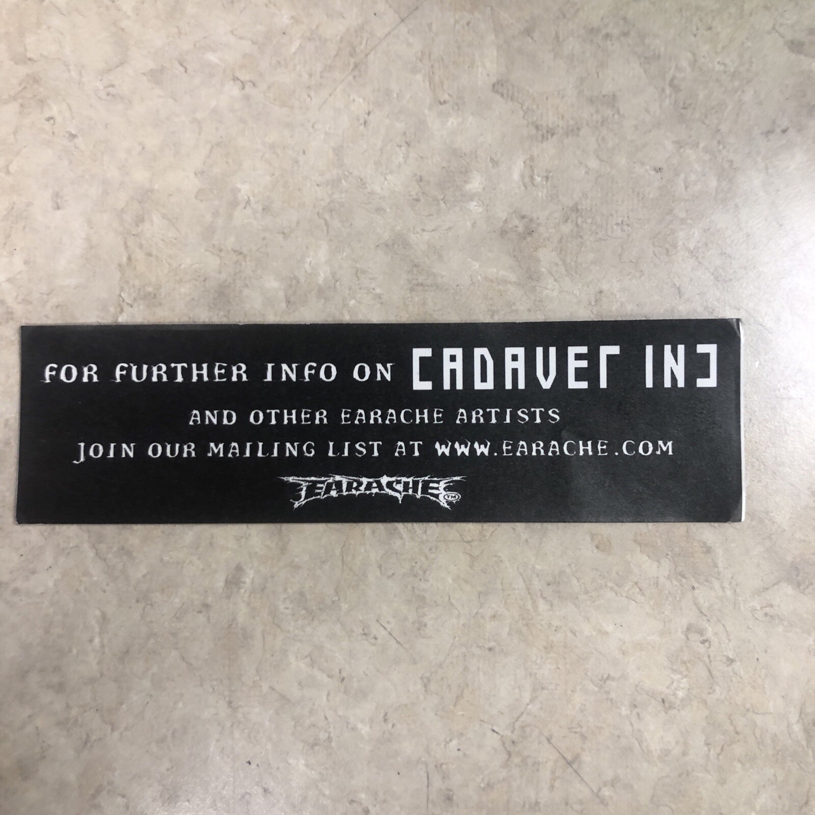 Cadaver Inc.”discipline” Promo Sticker,earache Records. Death Metal,thrash,