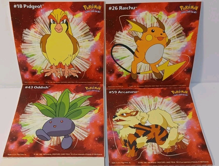1999 Pokemon Stick Ups Wall Decals Series C in Original Package
