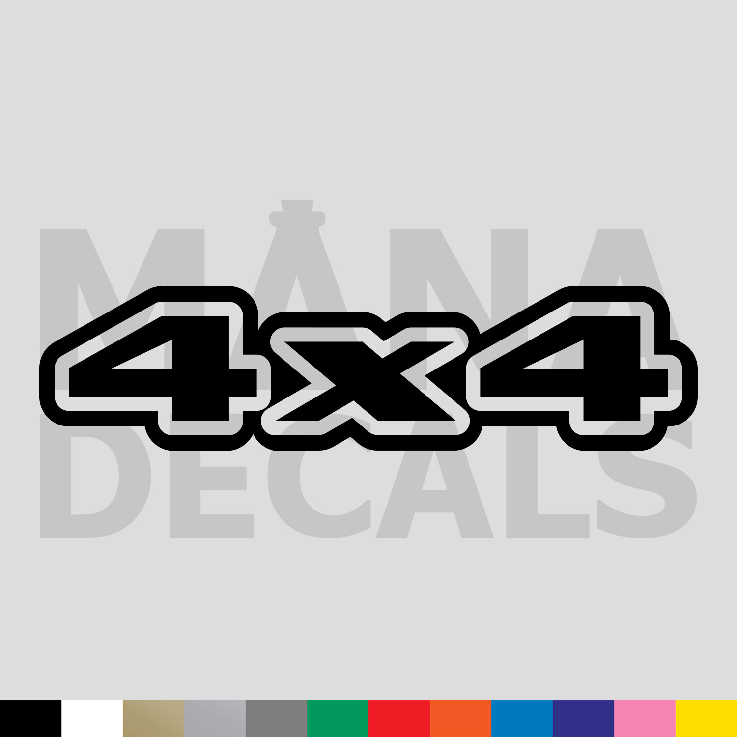 4×4 Vinyl Die Cut Decal Sticker – Off Road Four By Four Wheel Drive Truck 4WD