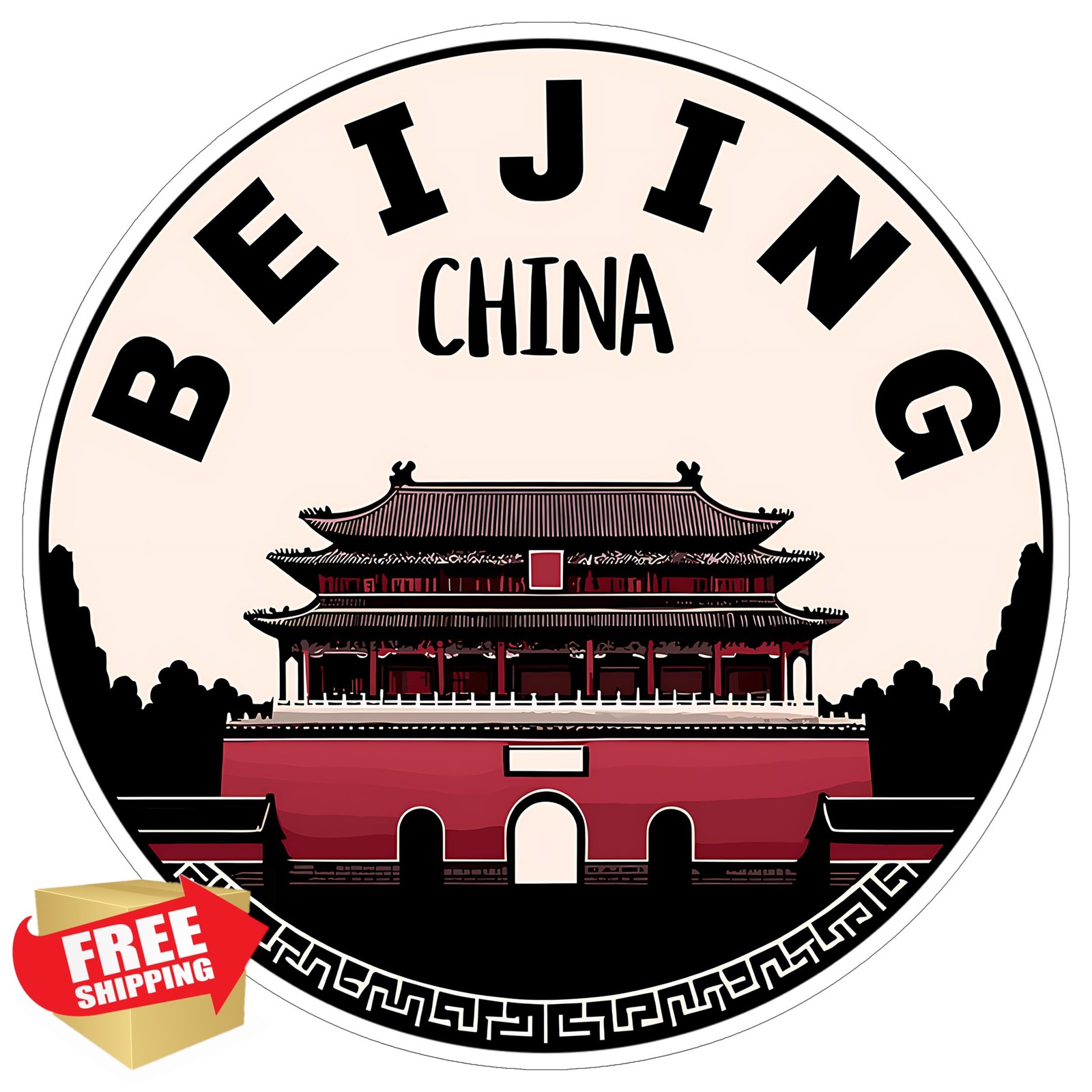 Beijing China Sticker 4 Inch City Travel Souvenir Waterproof