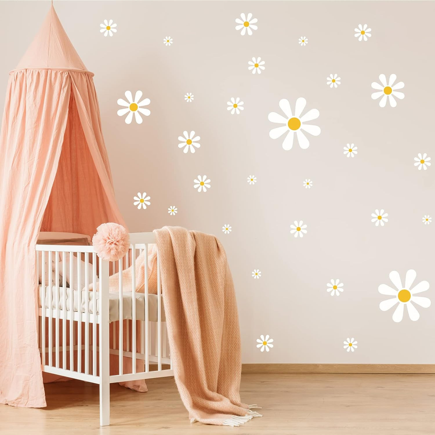 12 Sheets Daisy Stickers 130 Pcs Flower Car Decals Self Adhesive Vinyl Retro But