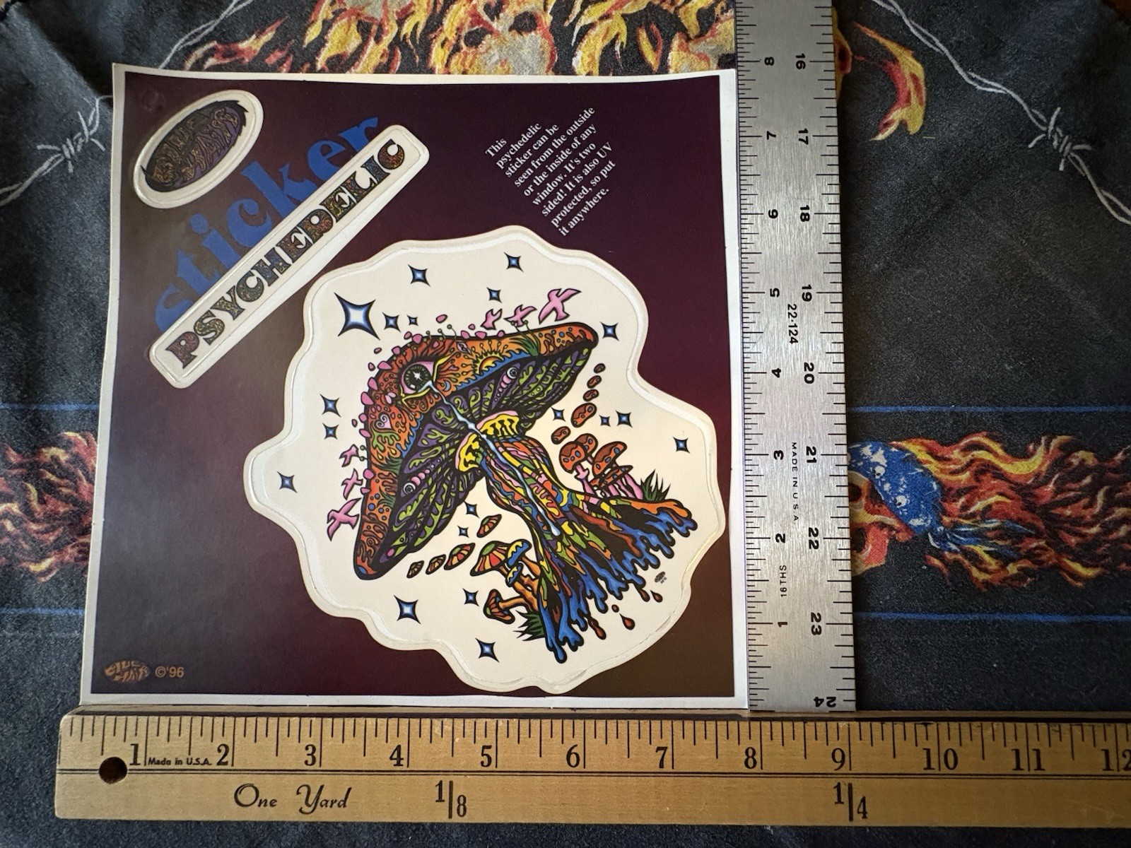 Vintage Blue Hair 96 Groovy Trippy Mushroom Window Decal UV Resistant