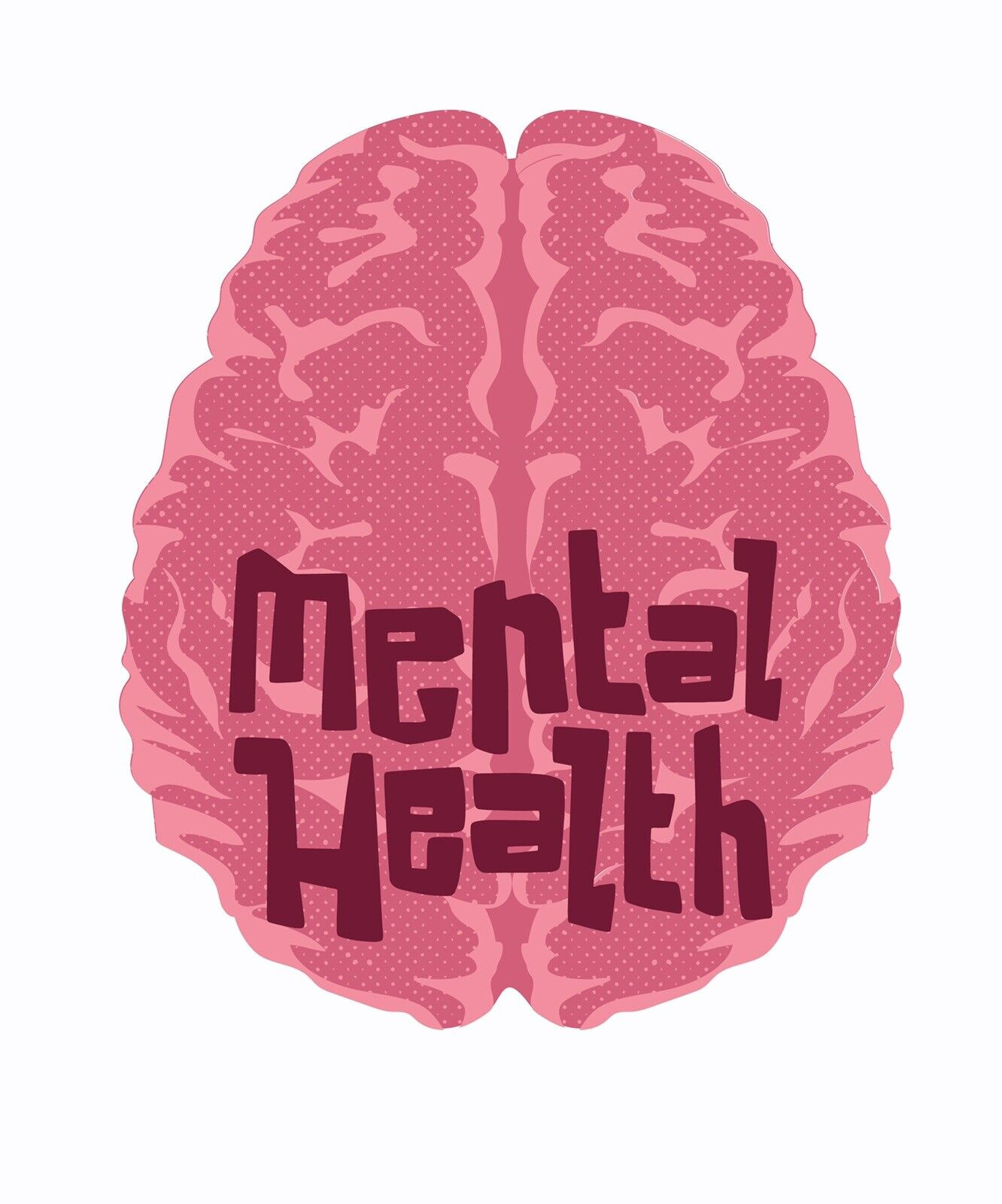Mental Health Pink Brain Sticker Decal